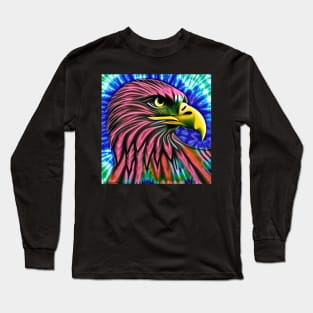 Tie-Dye Eagle Head Painting Long Sleeve T-Shirt